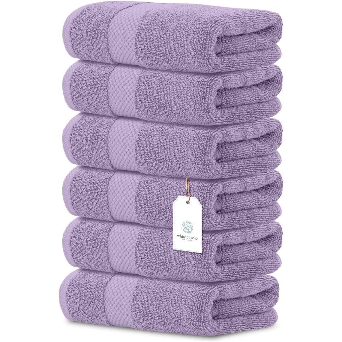 Weißes klassisches Luxus-Baumwollhandtuch 16x30 - 6er-Set