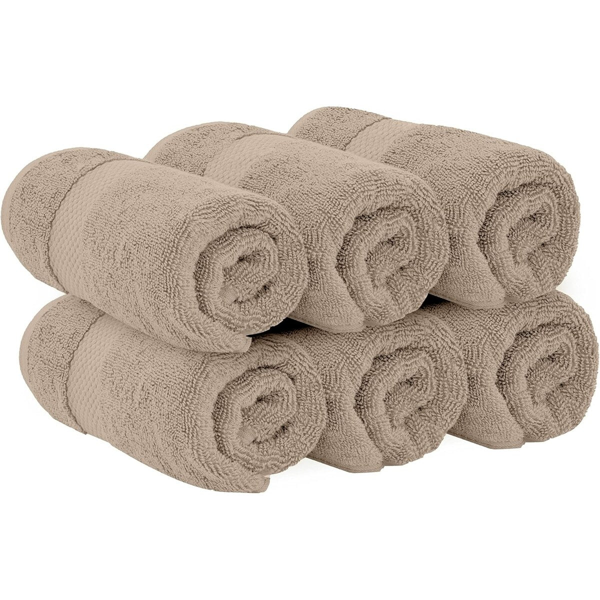 Weißes klassisches Luxus-Baumwollhandtuch 16x30 - 6er-Set