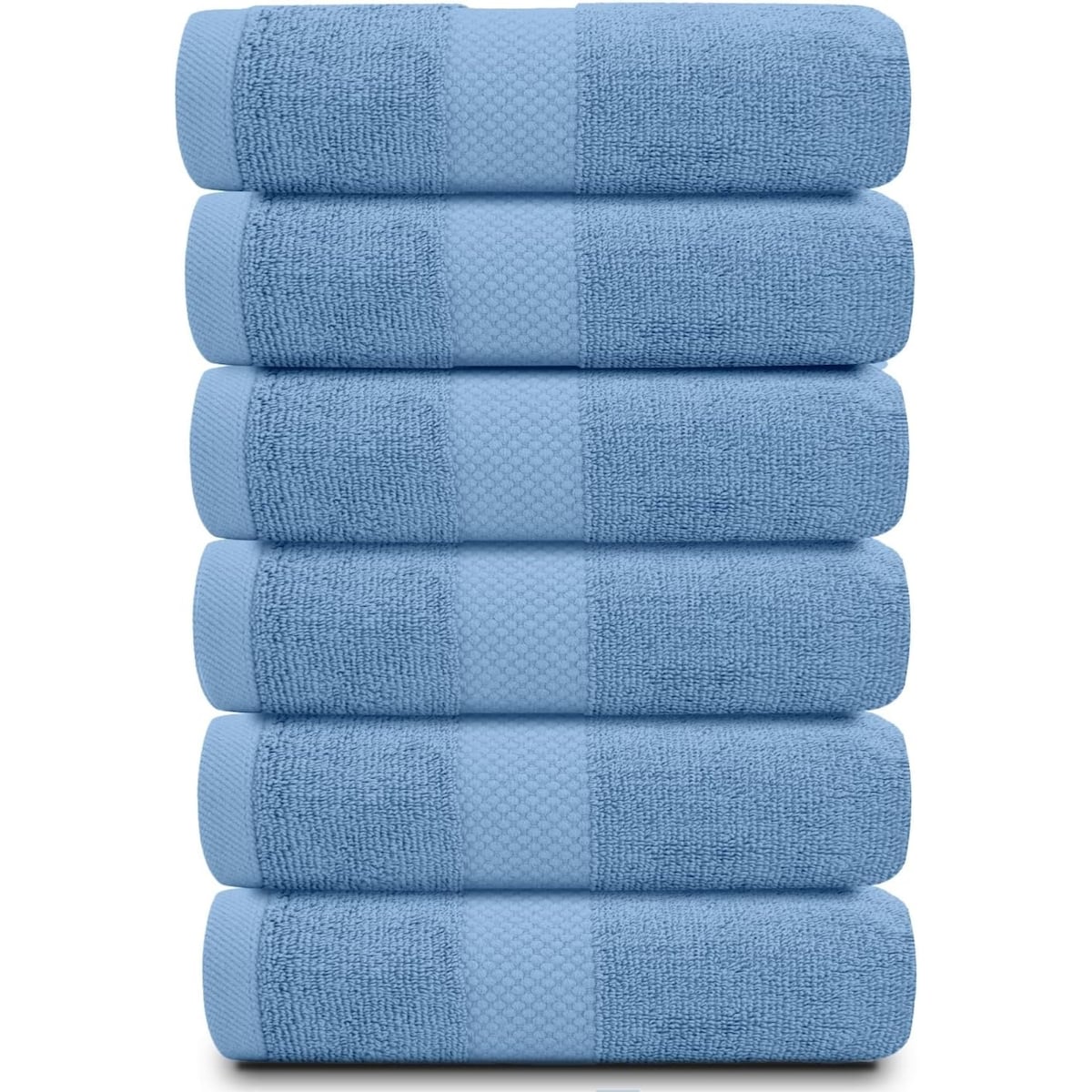 Weißes klassisches Luxus-Baumwollhandtuch 16x30 - 6er-Set