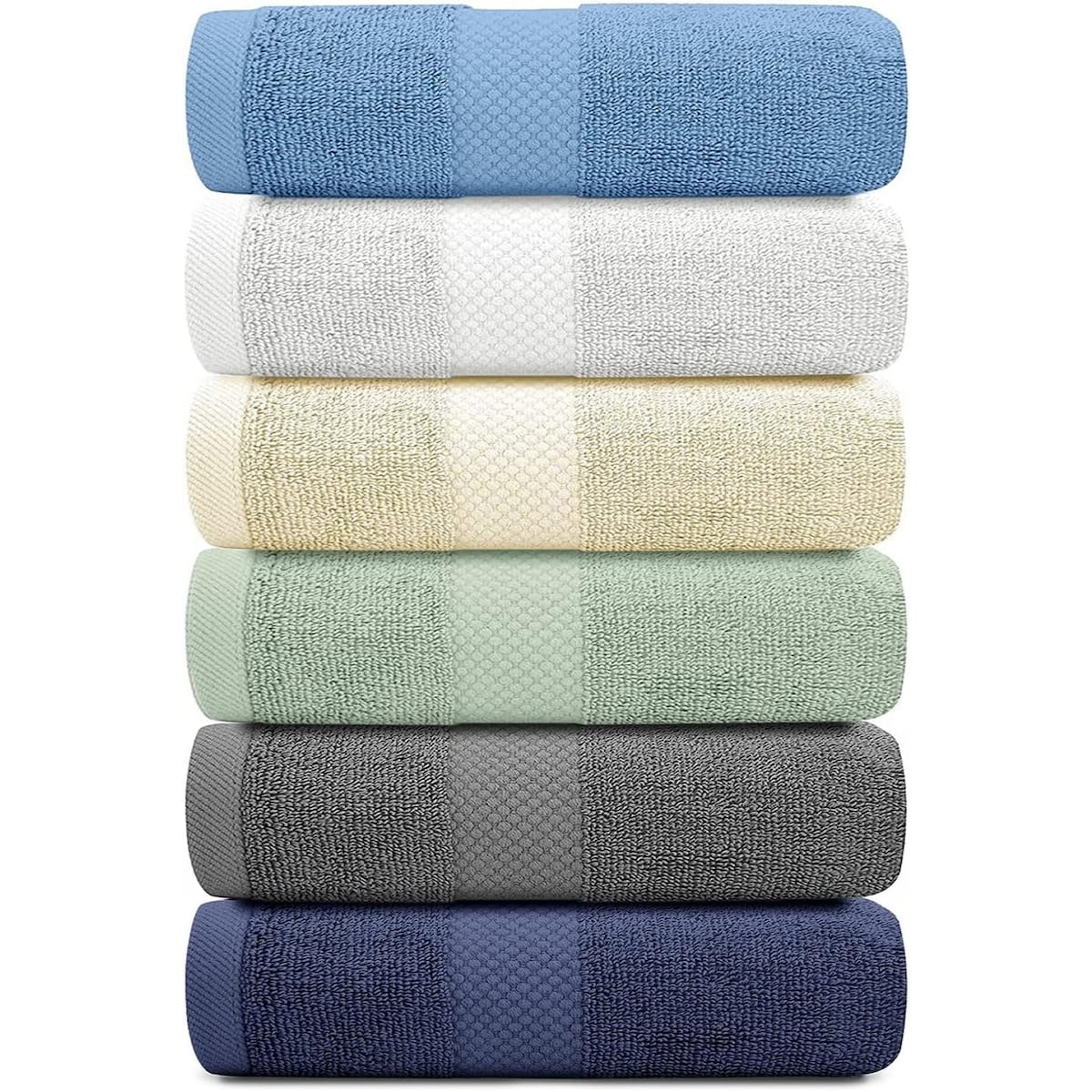 Weißes klassisches Luxus-Baumwollhandtuch 16x30 - 6er-Set