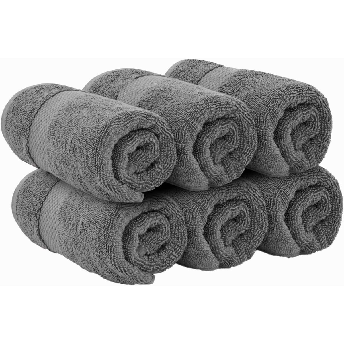 Weißes klassisches Luxus-Baumwollhandtuch 16x30 - 6er-Set