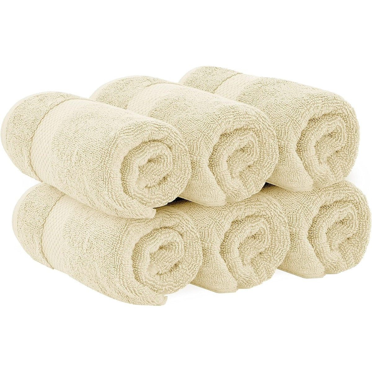 Weißes klassisches Luxus-Baumwollhandtuch 16x30 - 6er-Set