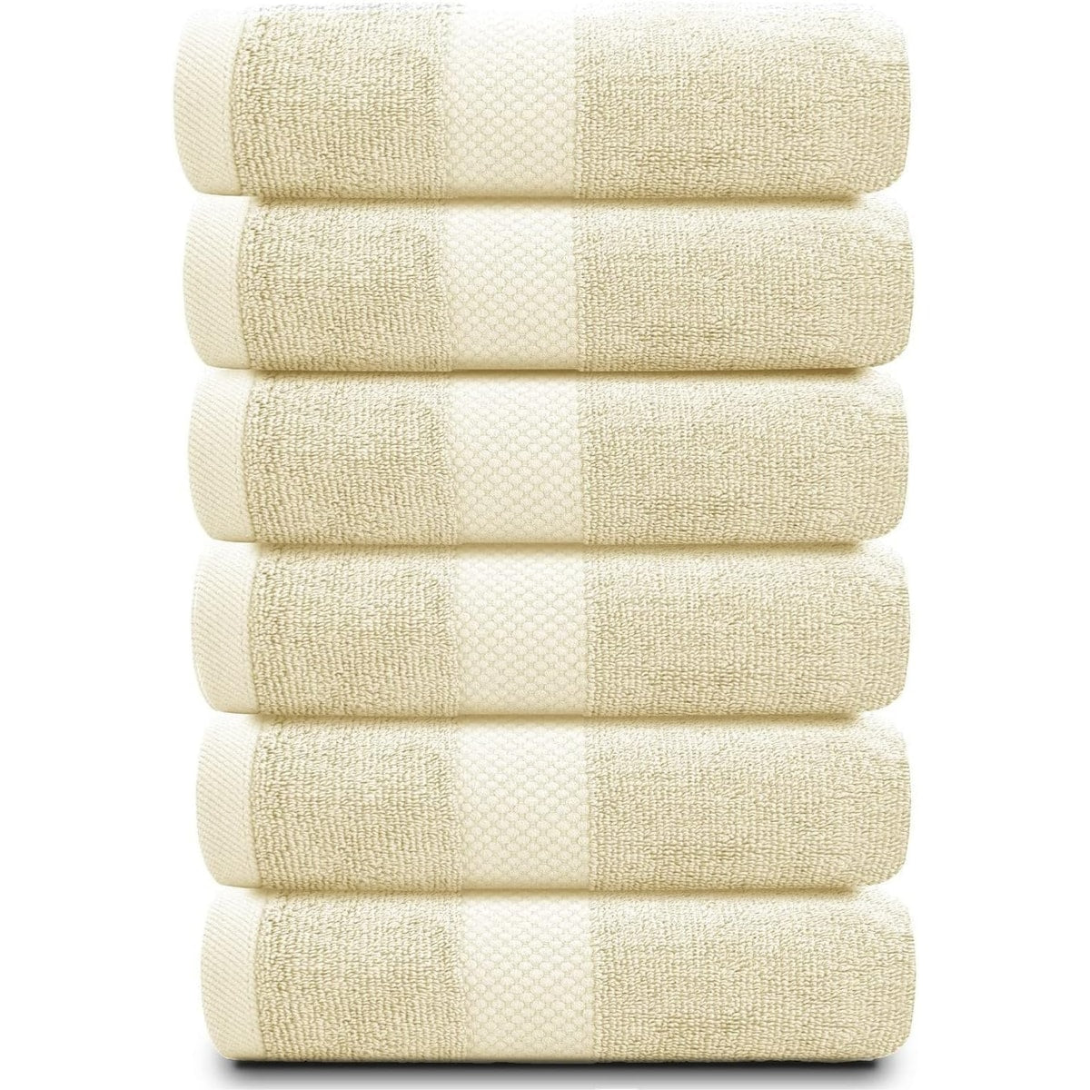 Weißes klassisches Luxus-Baumwollhandtuch 16x30 - 6er-Set