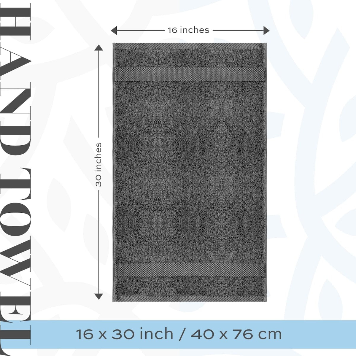 Weißes klassisches Luxus-Baumwollhandtuch 16x30 - 6er-Set