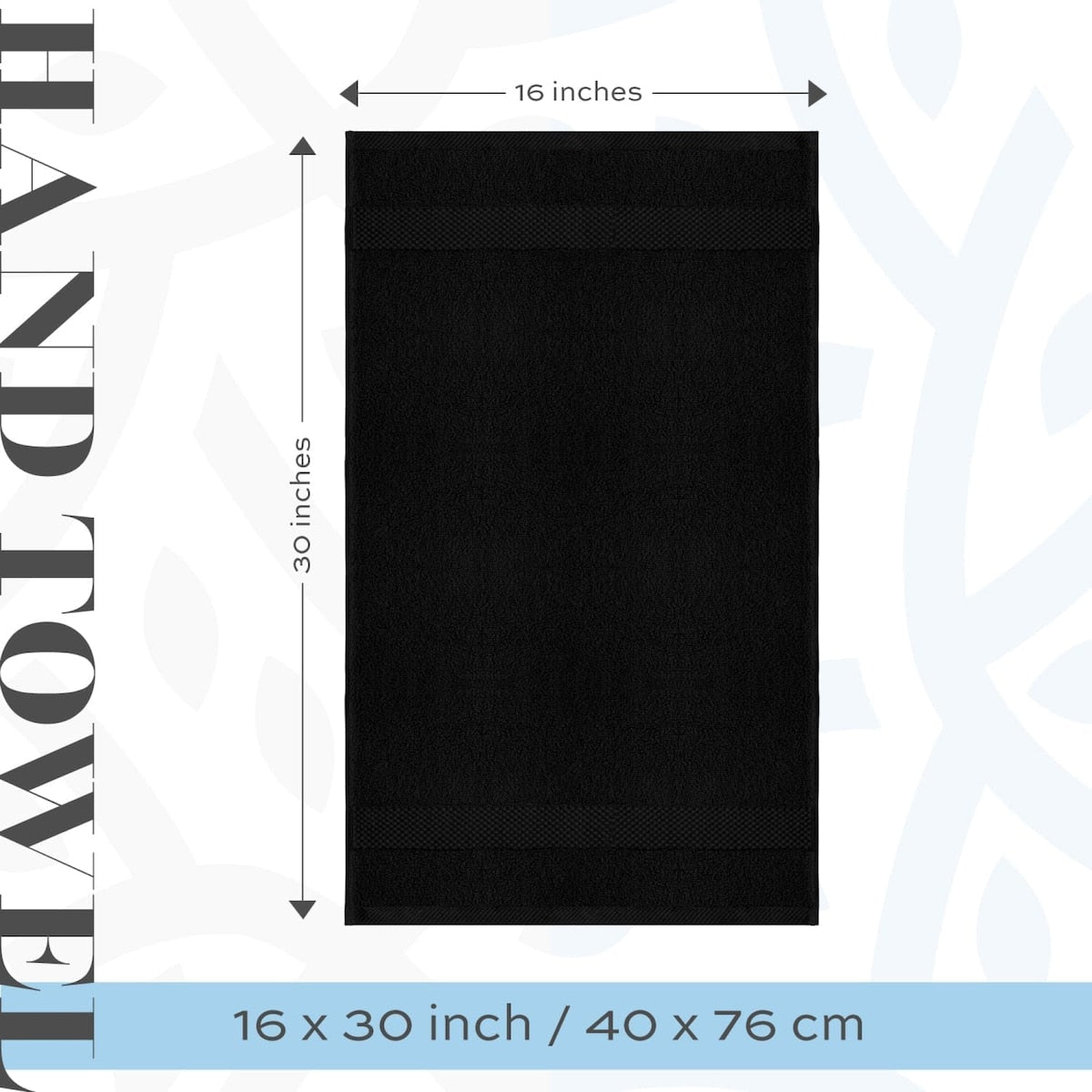 Weißes klassisches Luxus-Baumwollhandtuch 16x30 - 6er-Set