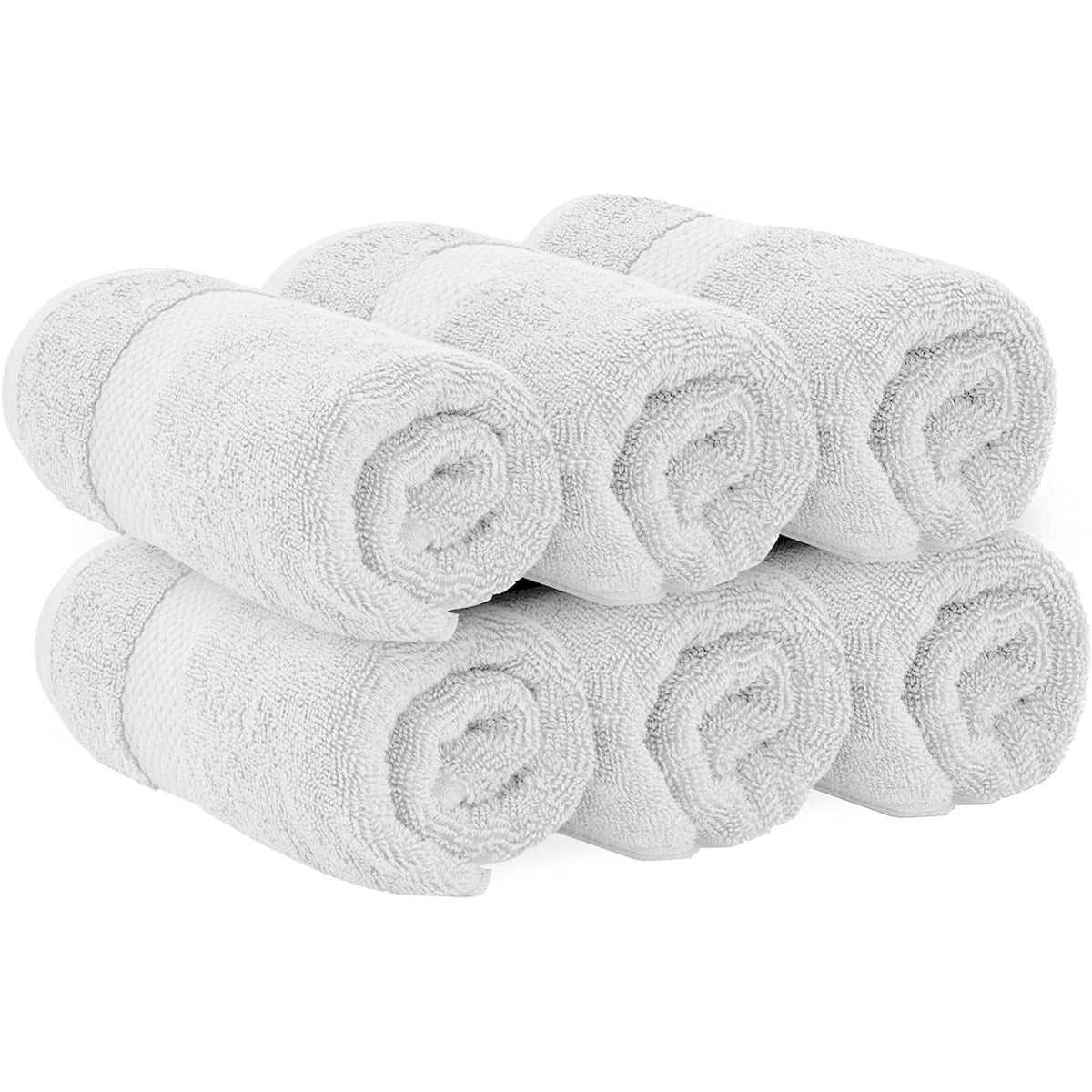 Weißes klassisches Luxus-Baumwollhandtuch 16x30 - 6er-Set