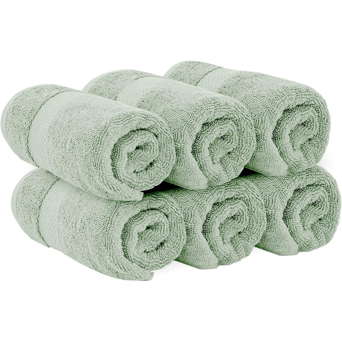 Weißes klassisches Luxus-Baumwollhandtuch 16x30 - 6er-Set