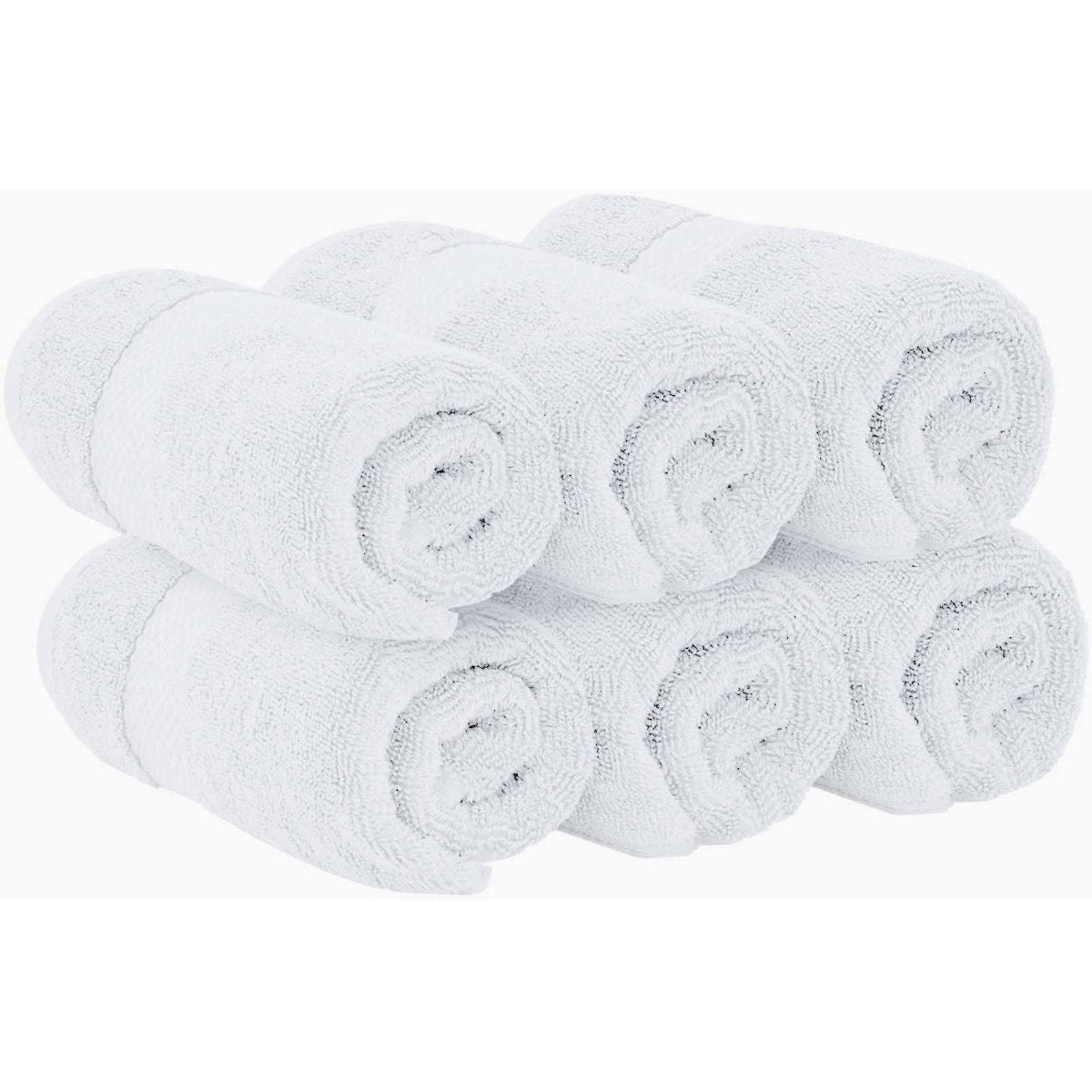 Weißes klassisches Luxus-Baumwollhandtuch 16x30 - 6er-Set