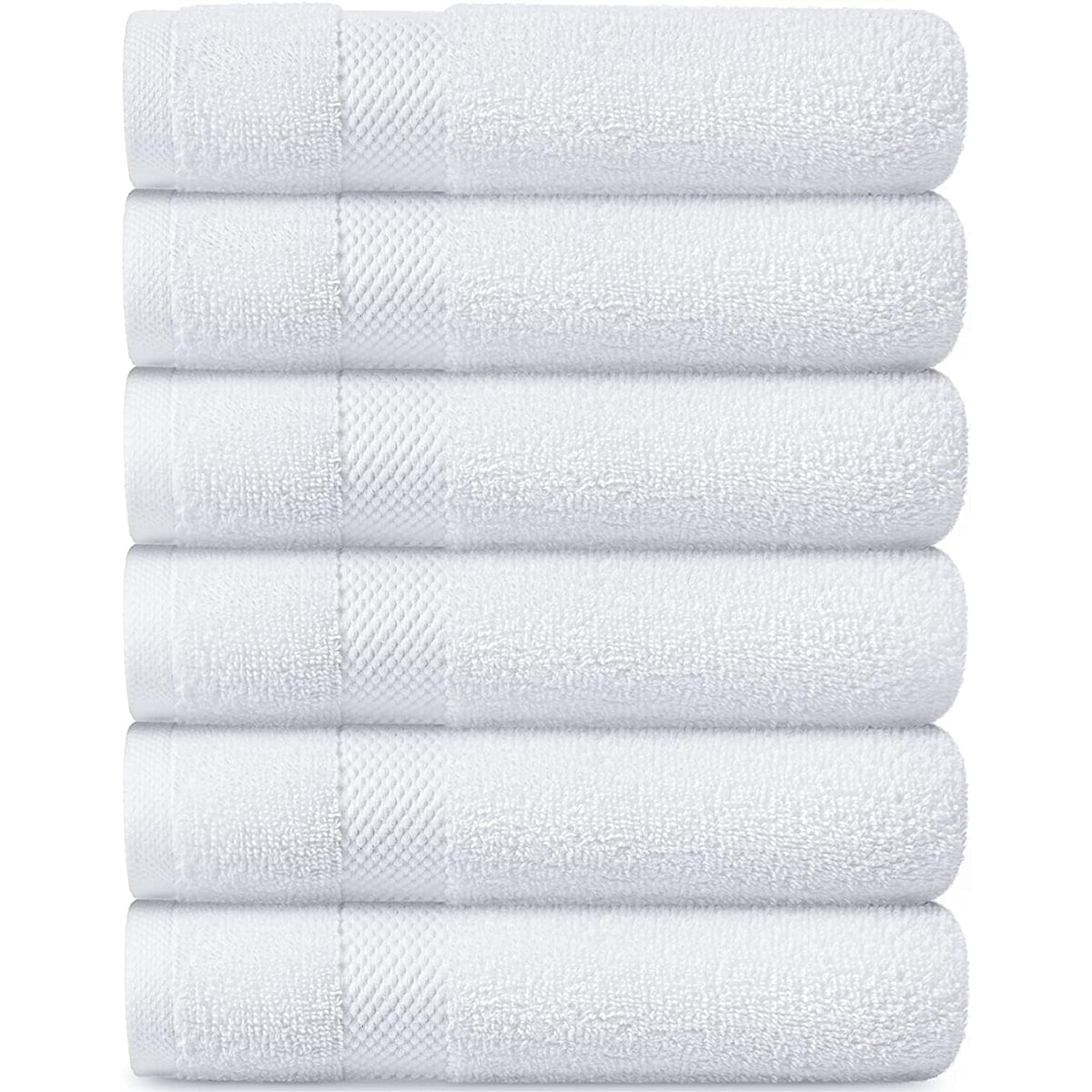 Weißes klassisches Luxus-Baumwollhandtuch 16x30 - 6er-Set