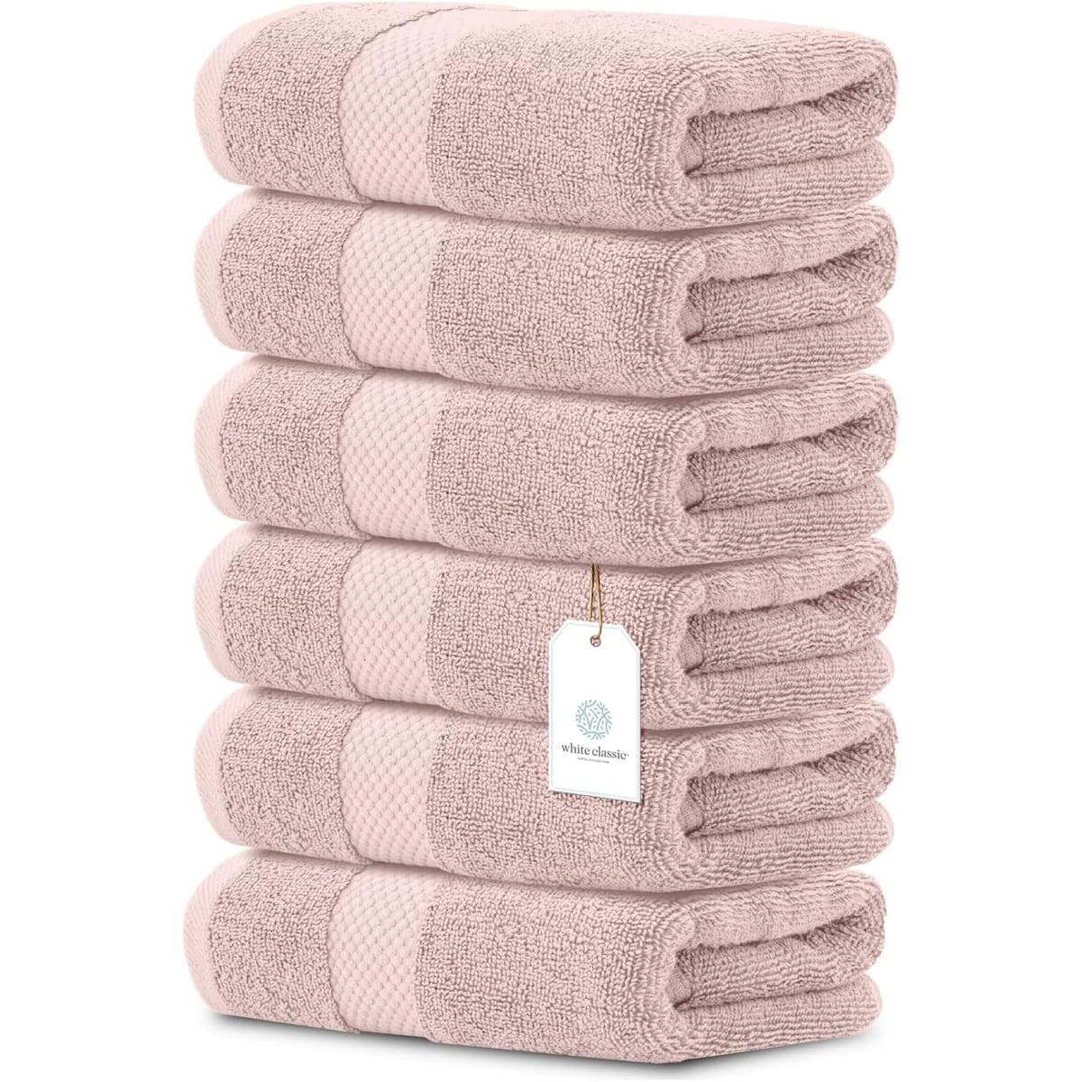 Weißes klassisches Luxus-Baumwollhandtuch 16x30 - 6er-Set