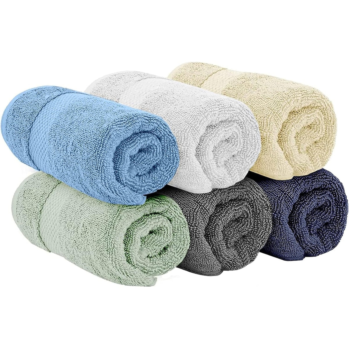 Weißes klassisches Luxus-Baumwollhandtuch 16x30 - 6er-Set