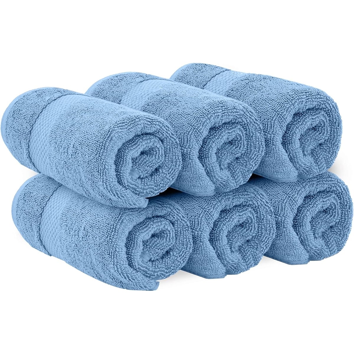 Weißes klassisches Luxus-Baumwollhandtuch 16x30 - 6er-Set
