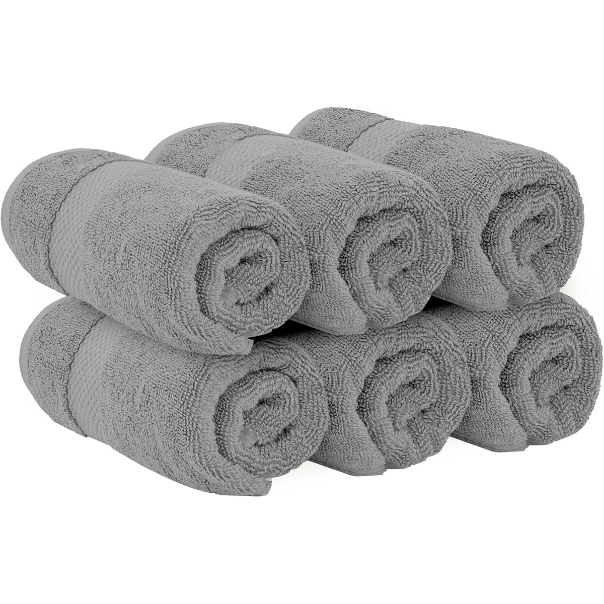 Weißes klassisches Luxus-Baumwollhandtuch 16x30 - 6er-Set