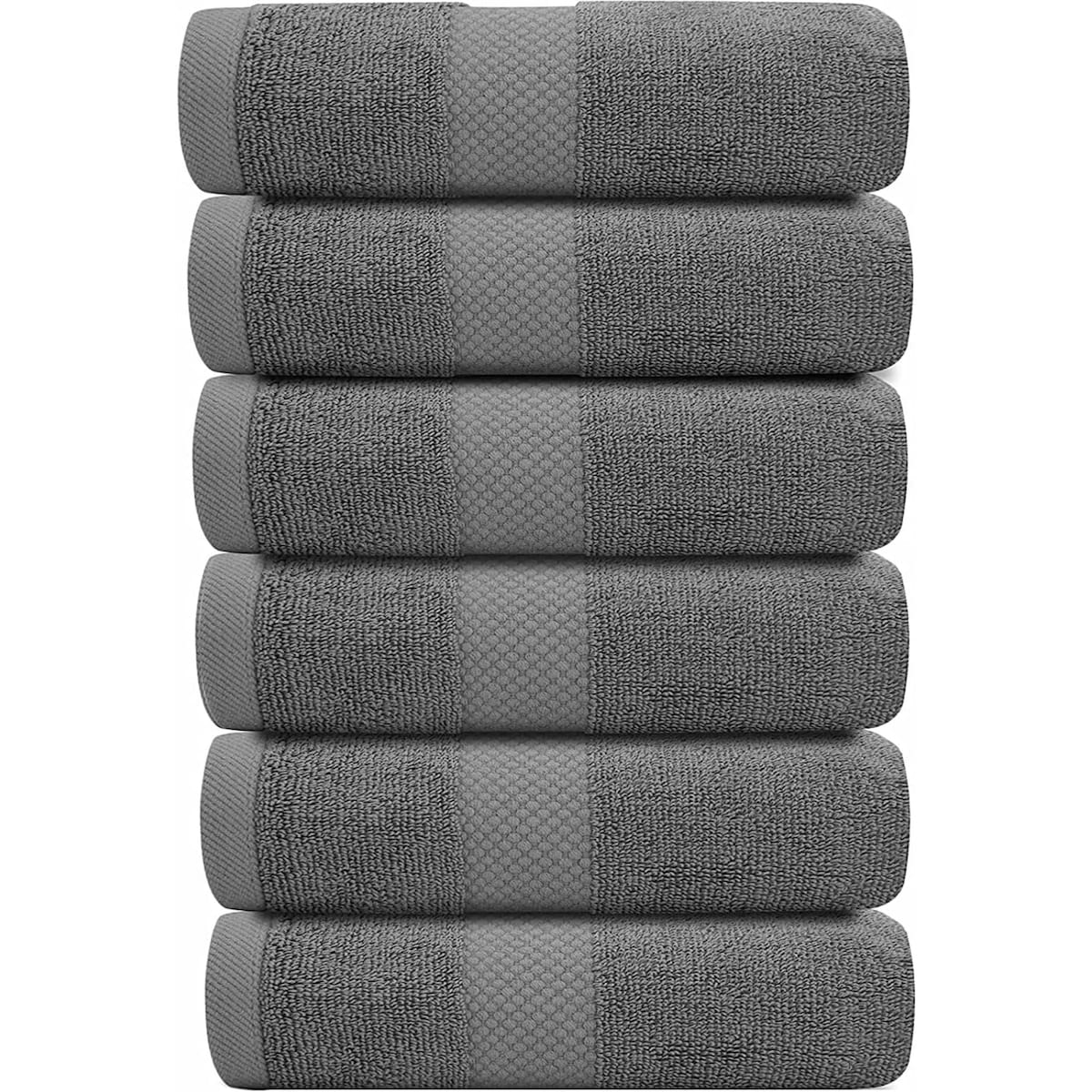Weißes klassisches Luxus-Baumwollhandtuch 16x30 - 6er-Set