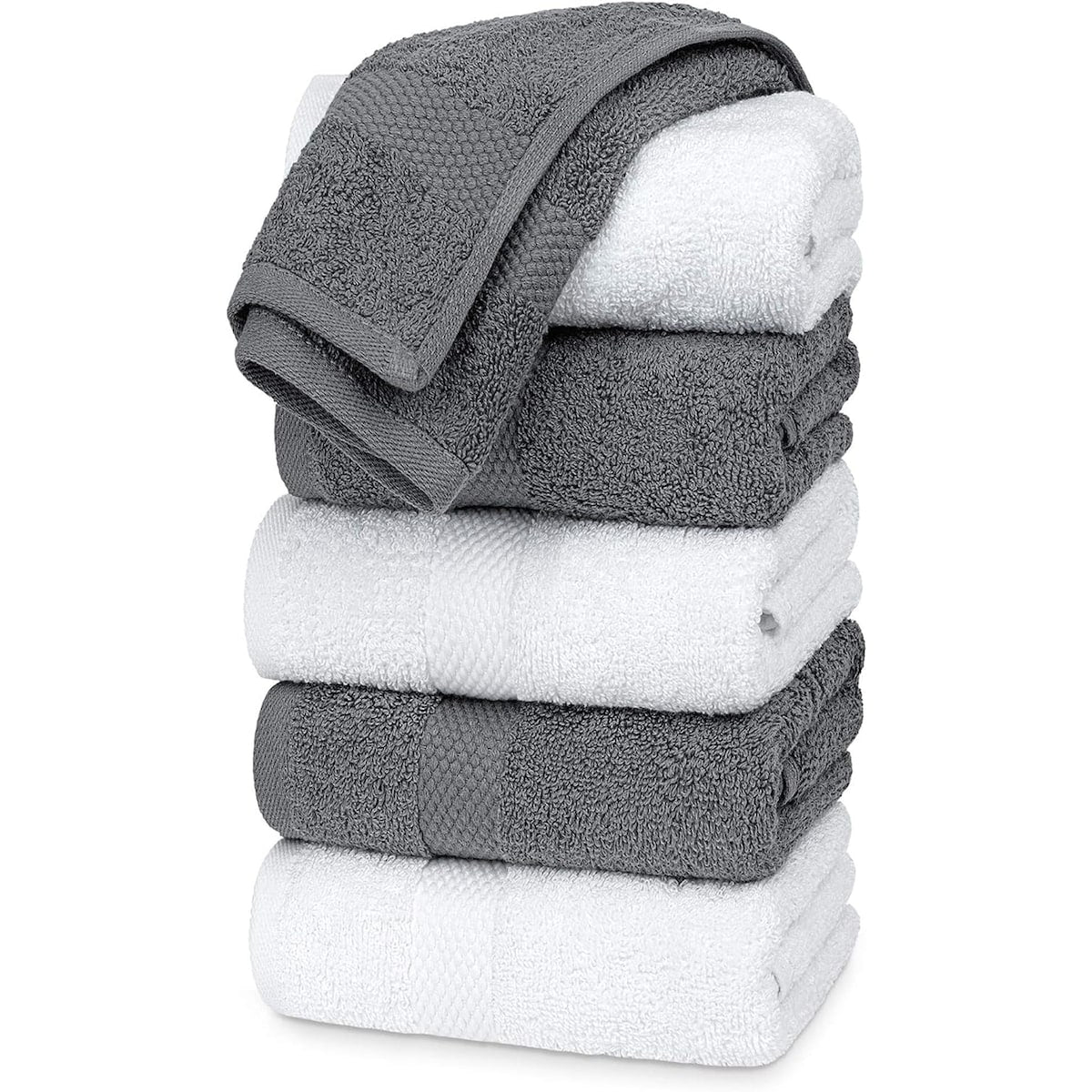 Weißes klassisches Luxus-Baumwollhandtuch 16x30 - 6er-Set