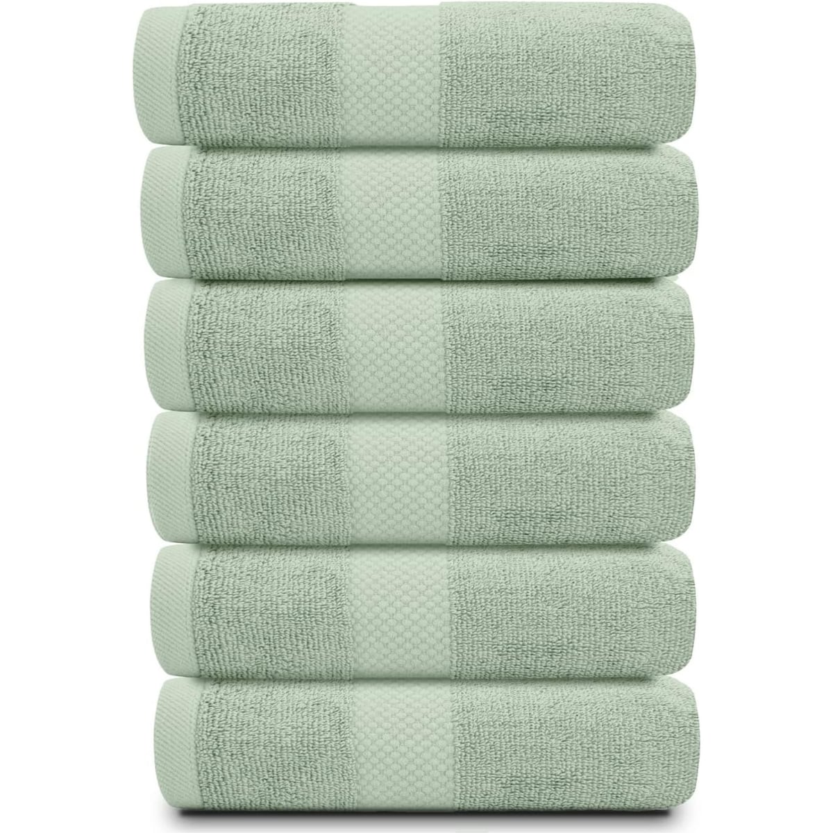 Weißes klassisches Luxus-Baumwollhandtuch 16x30 - 6er-Set