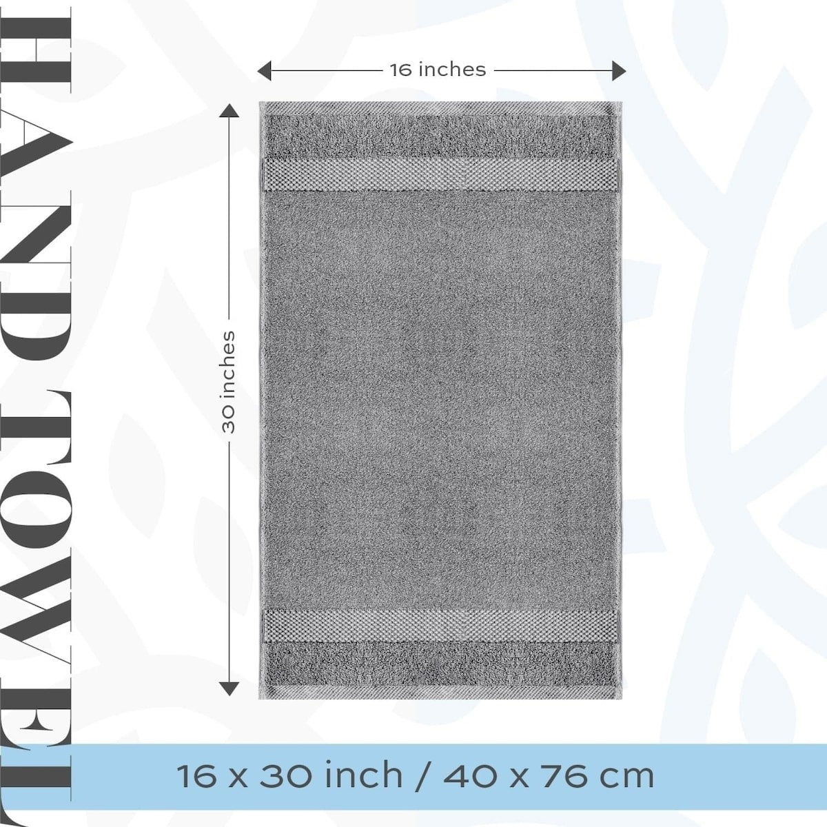 Weißes klassisches Luxus-Baumwollhandtuch 16x30 - 6er-Set