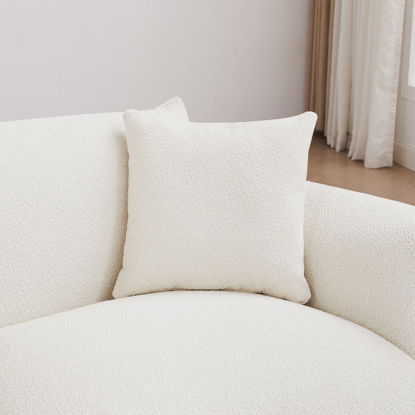 White Modern 111 Oversized 3-seater Sofa with Metal Legs and Solid Wood Frame for Living Room