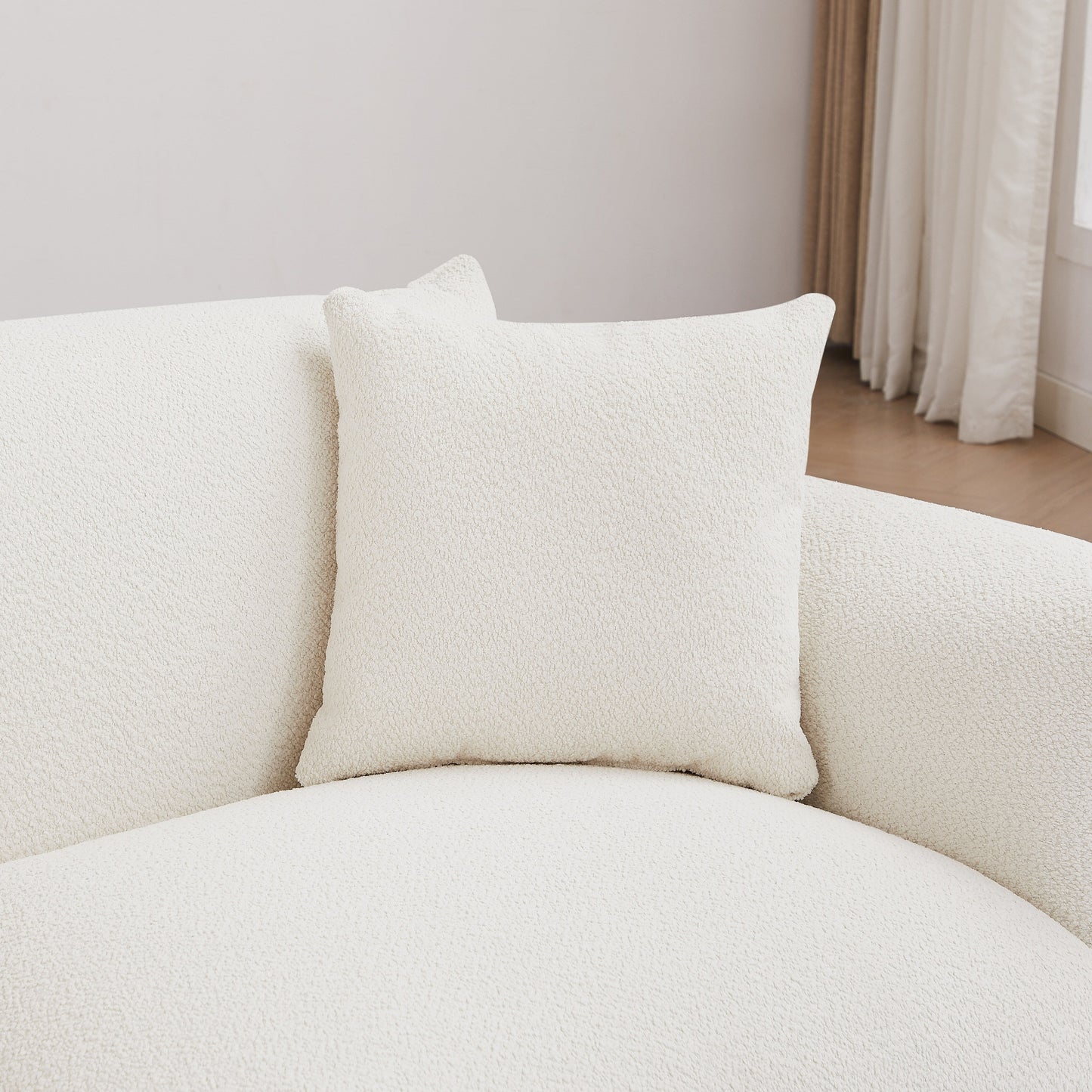 White Oversized 3-seater Sofa with Metal Legs
