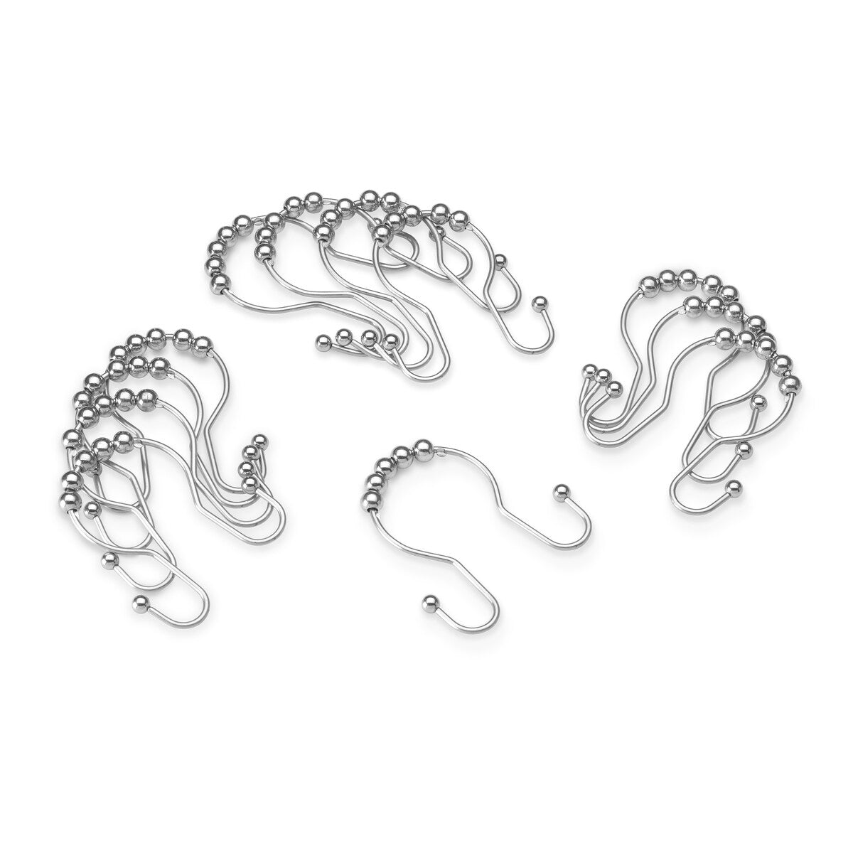 Whitmor Rostfreier Edelstahl Doppelseitige Duschhaken, 12er-Set, Silber
