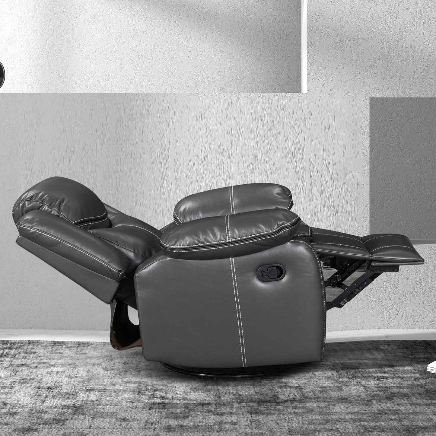 Breiter Sitz, strapazierfähiger Massage- und Wärmesessel aus Leder