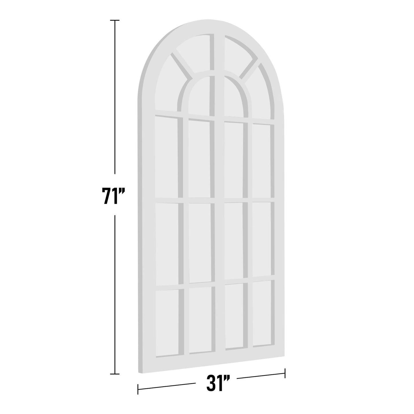 Fensterspiegel, gewölbter Holzspiegel, 180 cm lang x 78 cm breit