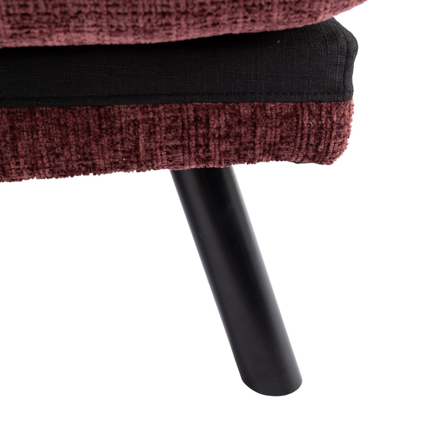 Weinrotes 75,6 Chenille-Schlafsofa, umwandelbar, mit Metallbeinen, für das Wohnzimmer
