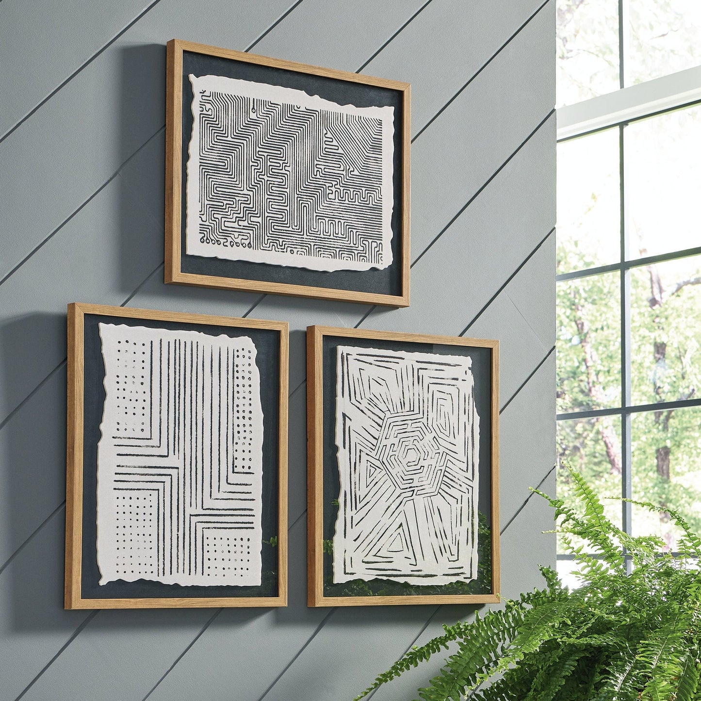 Wonderstow Schwarz/Beige Wandkunst, 3er-Set