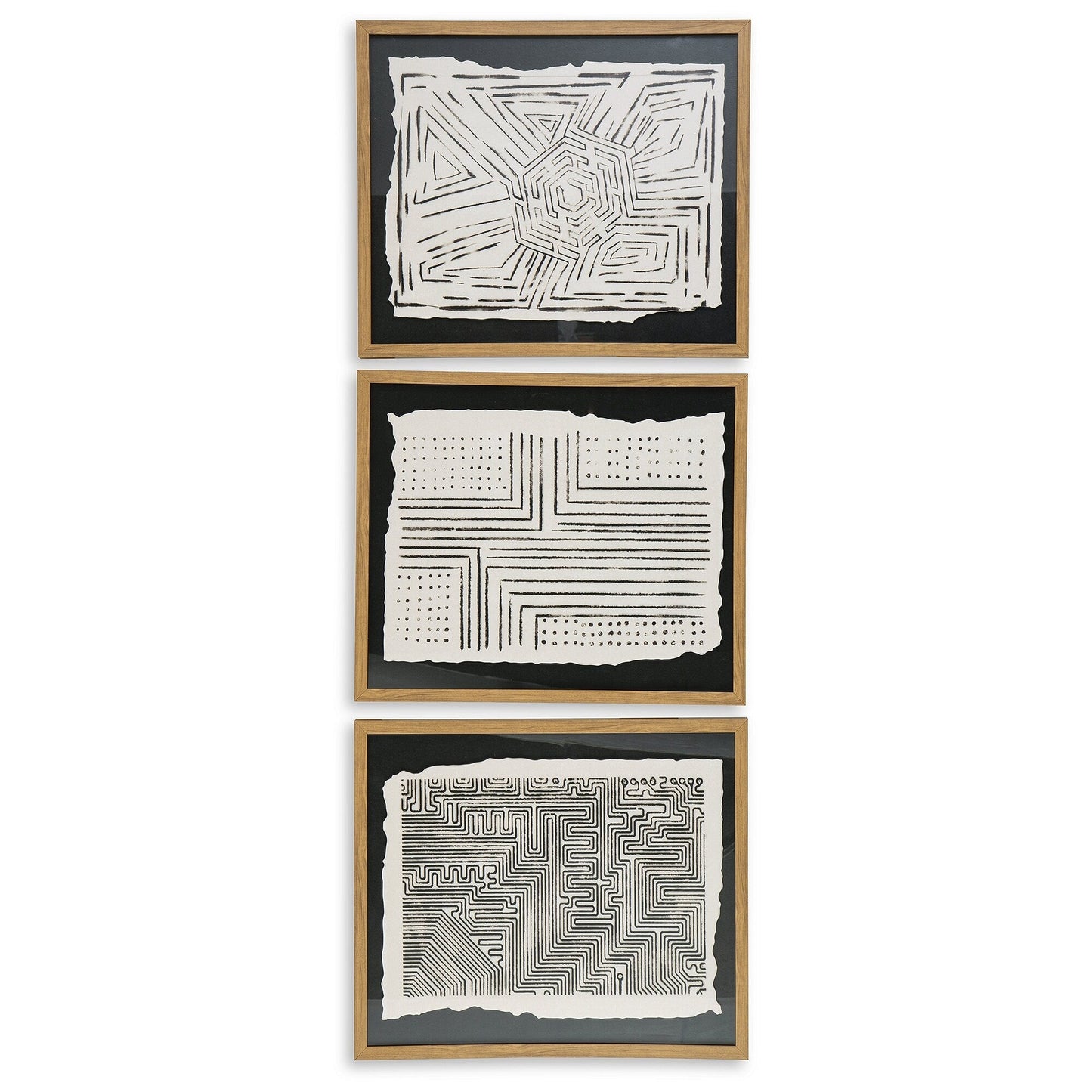 Wonderstow Schwarz/Beige Wandkunst, 3er-Set