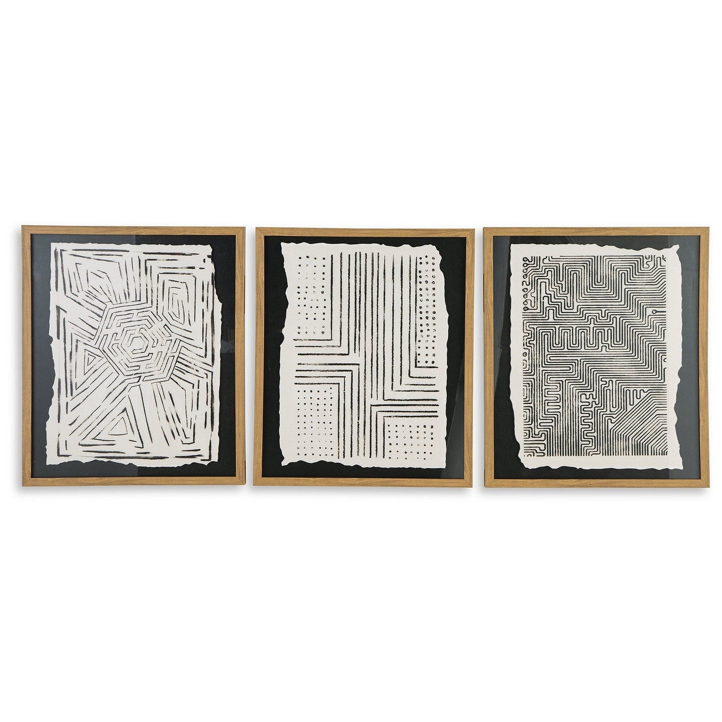 Wonderstow Schwarz/Beige Wandkunst, 3er-Set