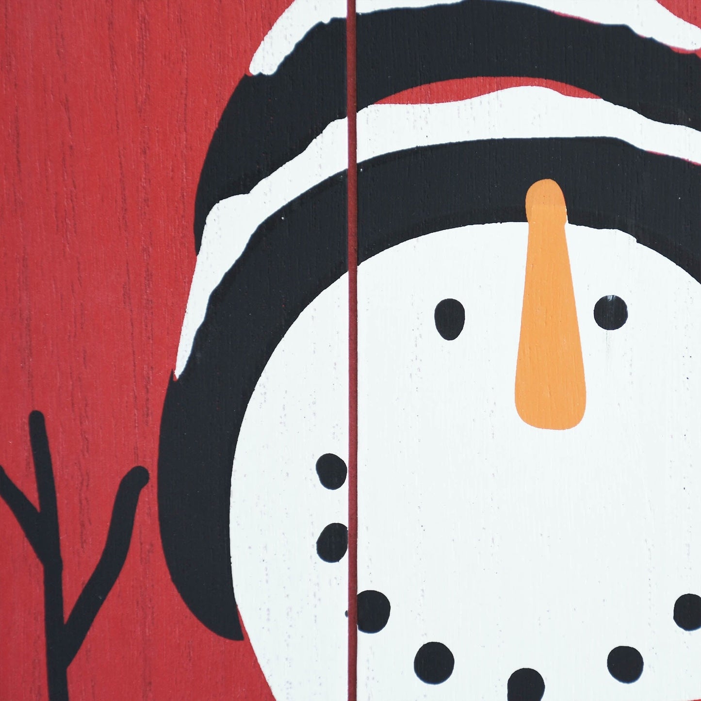 Weihnachts-Wanddekoration aus Holz für die Haustür, Rot