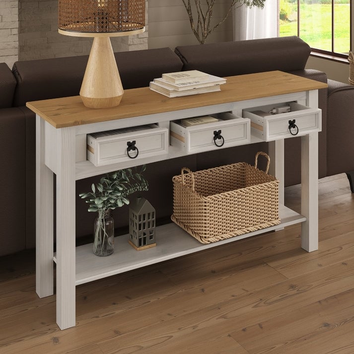 Flurtischkonsole aus Holz mit 3 Schubladen Corona | Furniture Dash – N/A