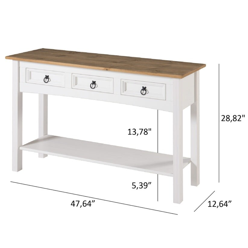 Flurtischkonsole aus Holz mit 3 Schubladen Corona | Furniture Dash – N/A