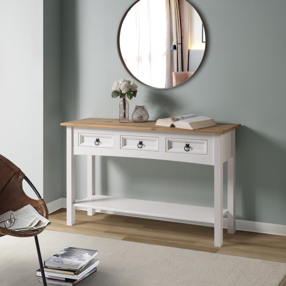 Flurtischkonsole aus Holz mit 3 Schubladen Corona | Furniture Dash – N/A
