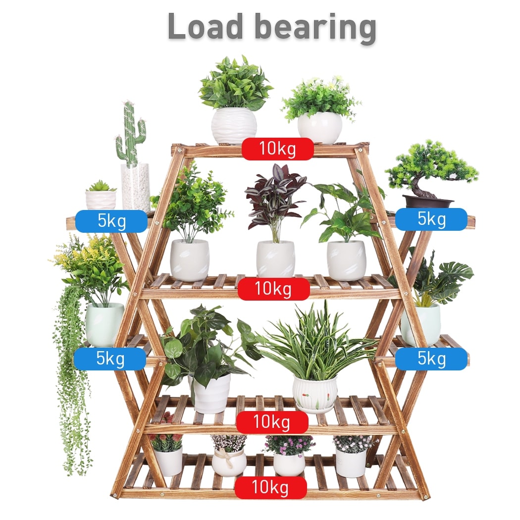 Holz Großer Garten Pflanzenständer Indoor Outdoor Leiter Pflanzgefäß Regal Regale