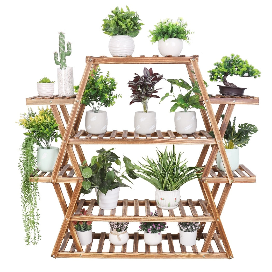 Holz Großer Garten Pflanzenständer Indoor Outdoor Leiter Pflanzgefäß Regal Regale