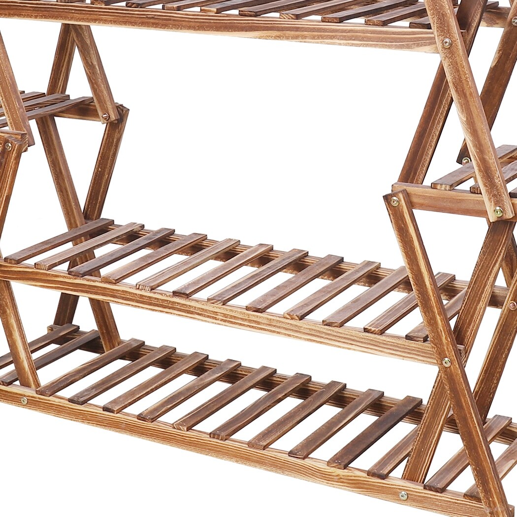 Holz Großer Garten Pflanzenständer Indoor Outdoor Leiter Pflanzgefäß Regal Regale