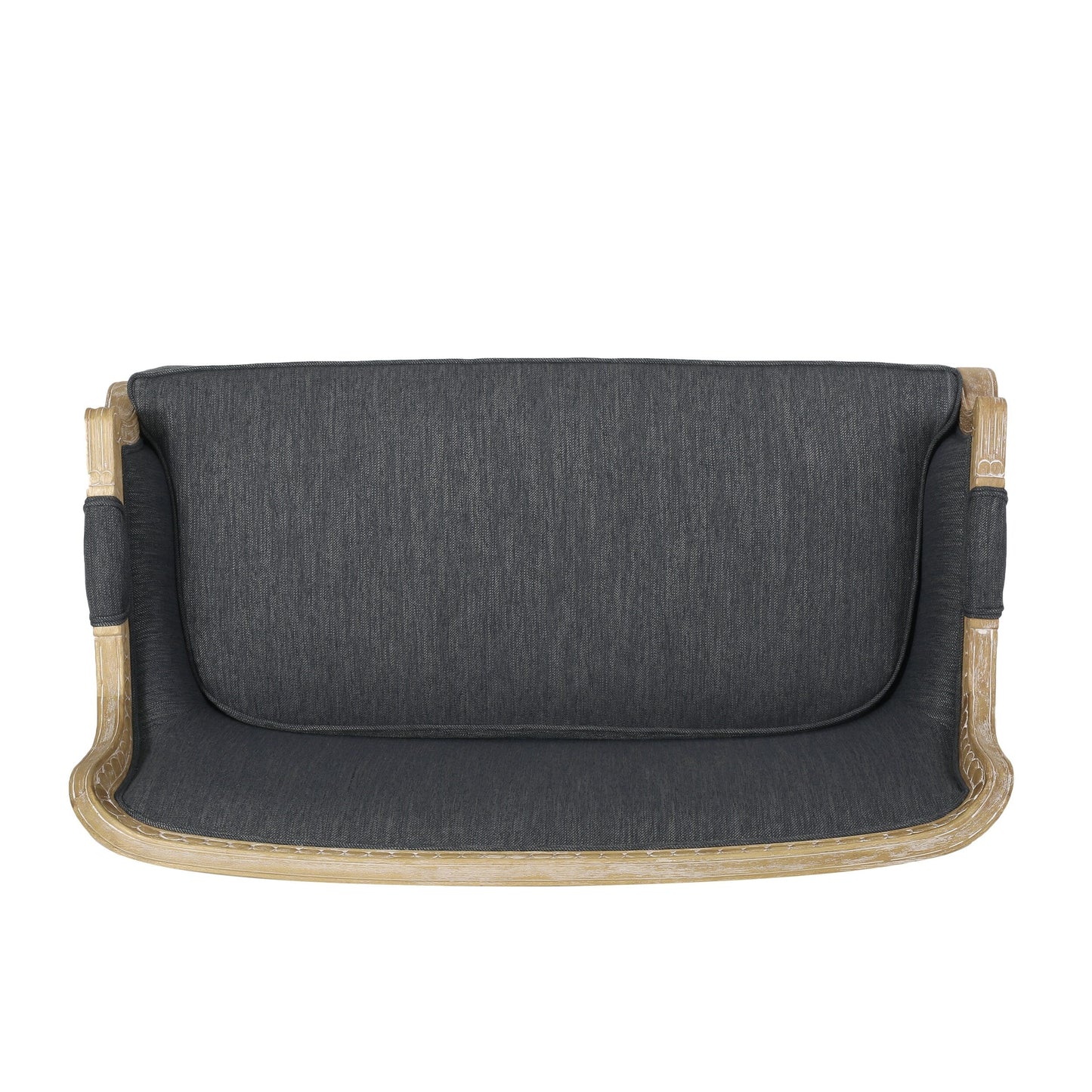 Wood Loveseat Sofa with Rubber Wood Frame