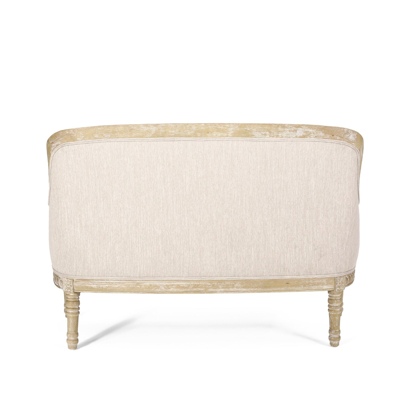 Wood Loveseat Sofa with Rubber Wood Frame