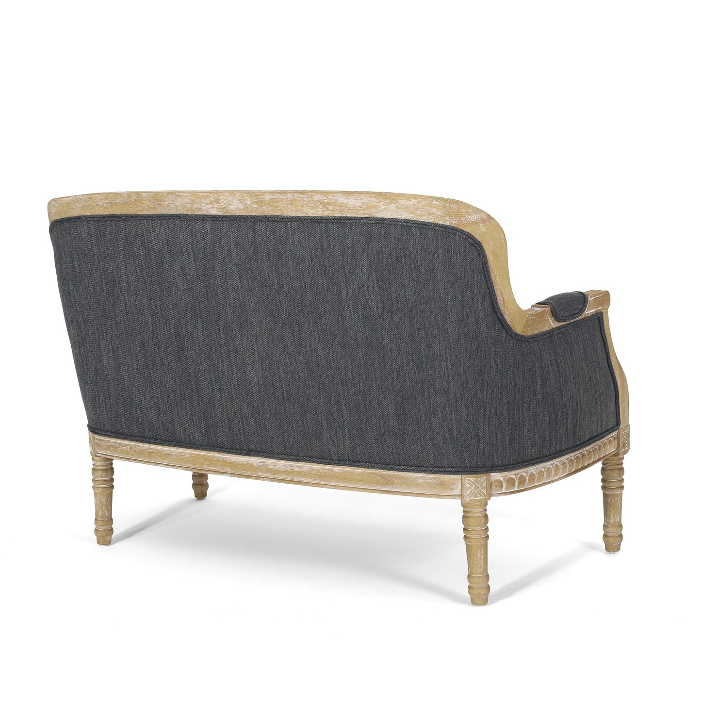 Wood Loveseat Sofa with Rubber Wood Frame