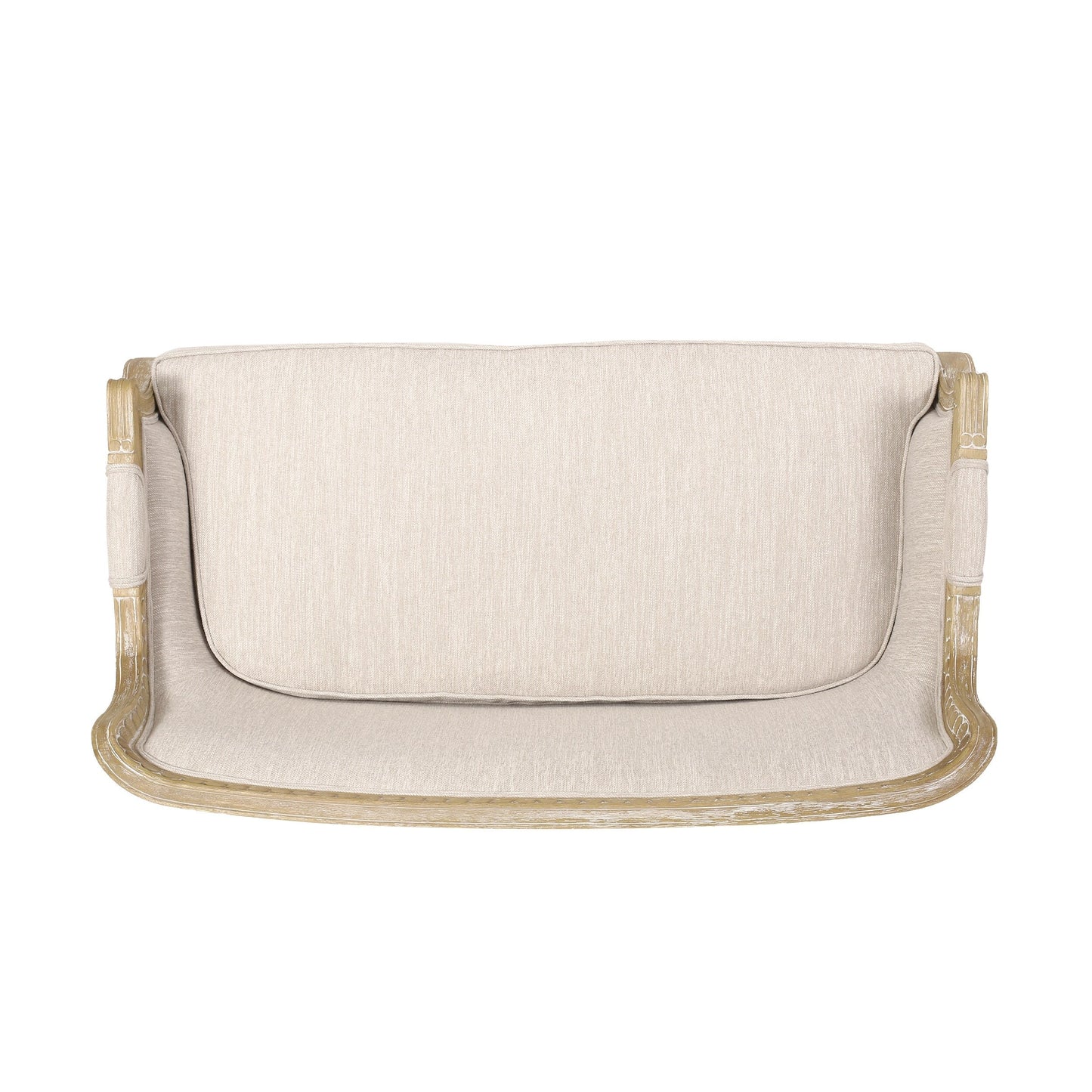 Wood Loveseat Sofa with Rubber Wood Frame