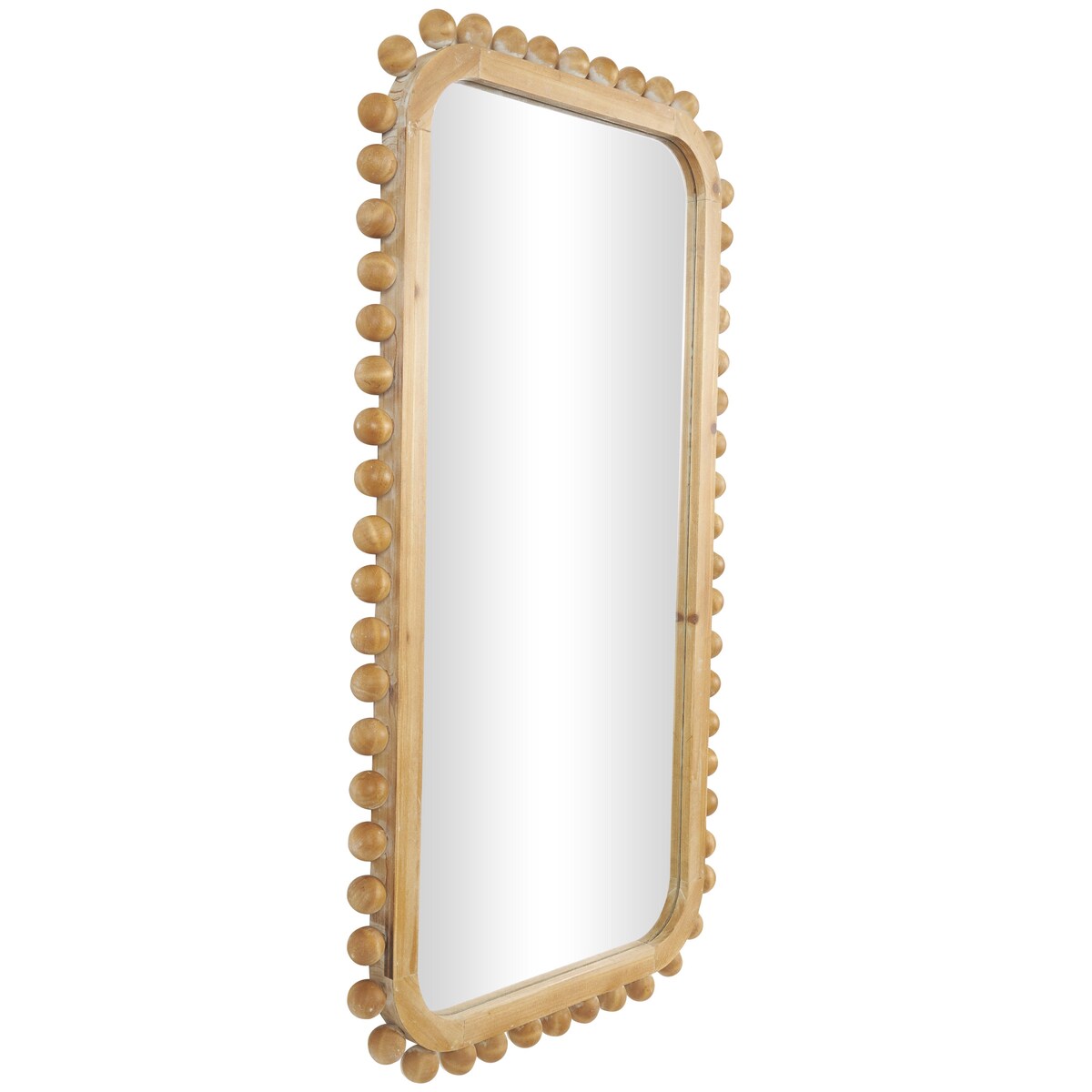 Wandspiegel aus Holz mit Perlenrahmen – Braun – Roche River Decor
