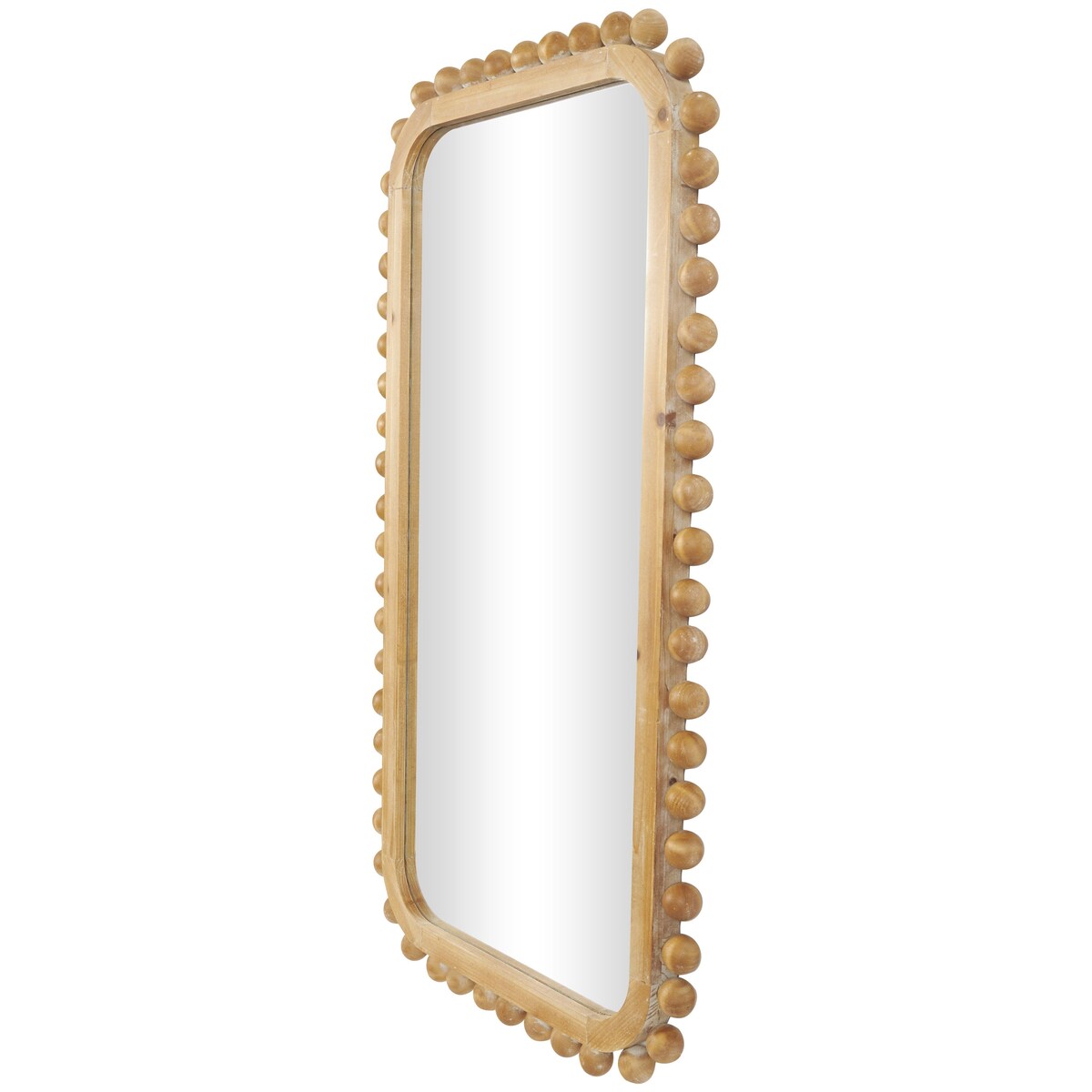 Wandspiegel aus Holz mit Perlenrahmen – Braun – Roche River Decor