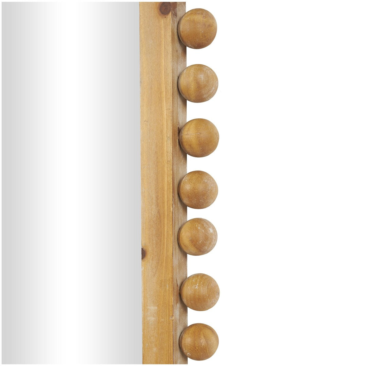 Wandspiegel aus Holz mit Perlenrahmen – Braun – Roche River Decor