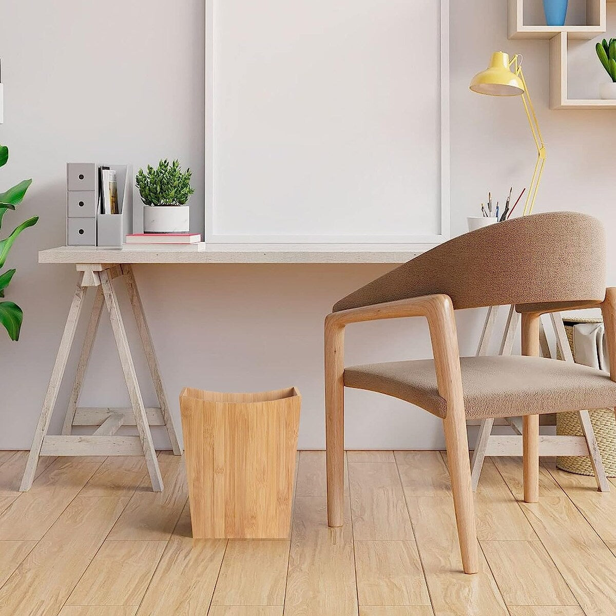 Holz-Mülleimer, rustikaler Papierkorb im Bauernhausstil