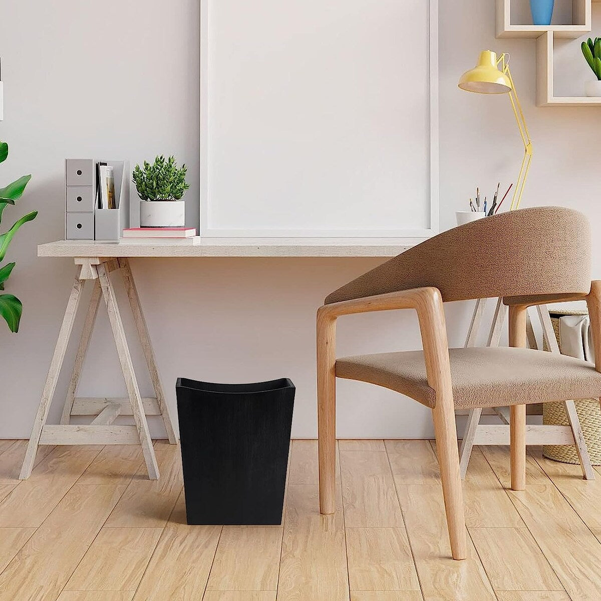 Holz-Mülleimer, rustikaler Papierkorb im Bauernhausstil