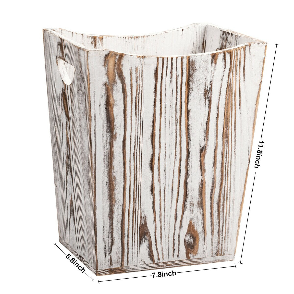 Holz-Mülleimer, rustikaler Papierkorb im Bauernhausstil