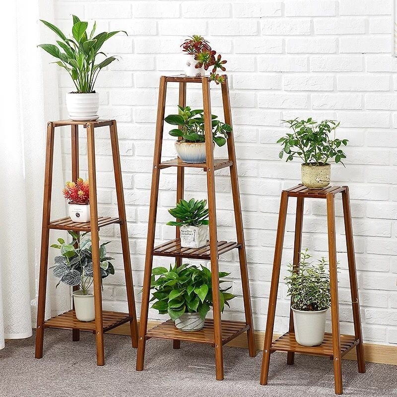 Holz Blumenständer Pflanzenrahmen Balkon Mehrstöckige Topfregale
