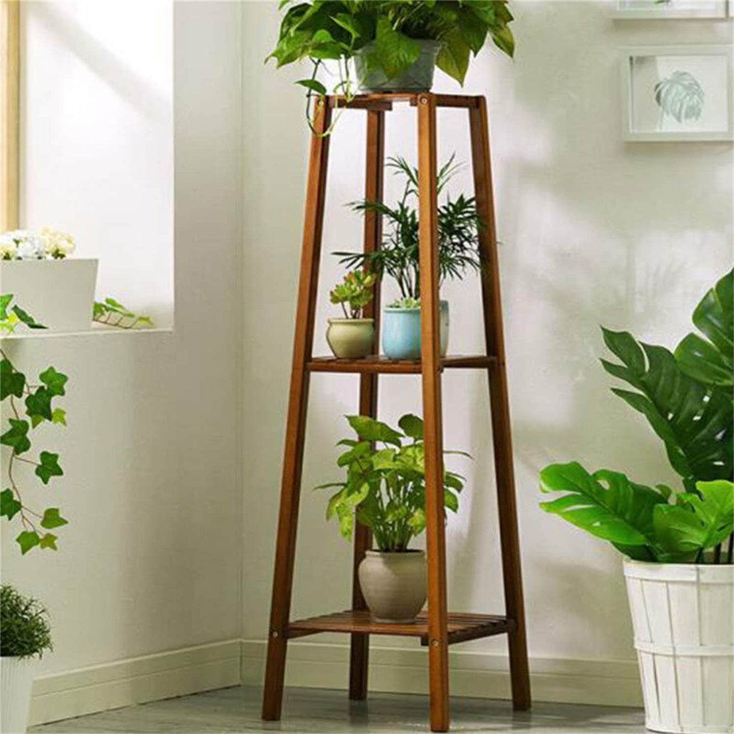 Holz Blumenständer Pflanzenrahmen Balkon Mehrstöckige Topfregale