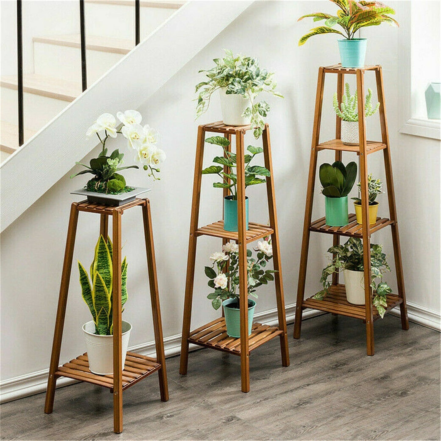 Holz Blumenständer Pflanzenrahmen Balkon Mehrstöckige Topfregale
